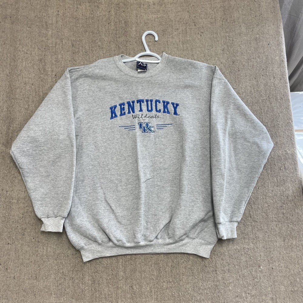 Vintage Kentucky Wildcats Sweatshirt Mens‎ Large Gray 1990s AS Sports